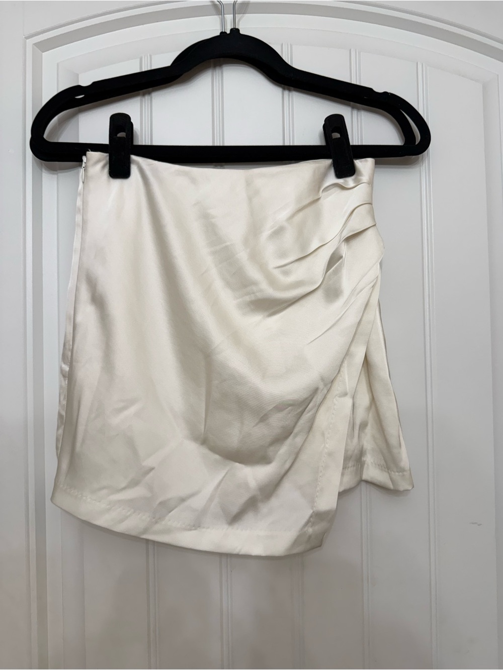 Abercrombie Cream Satin Wrap Skirt with shorts under
